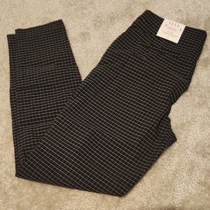Elle Pants Womens Small Black White Check Skinny Pull On Mid Rise New